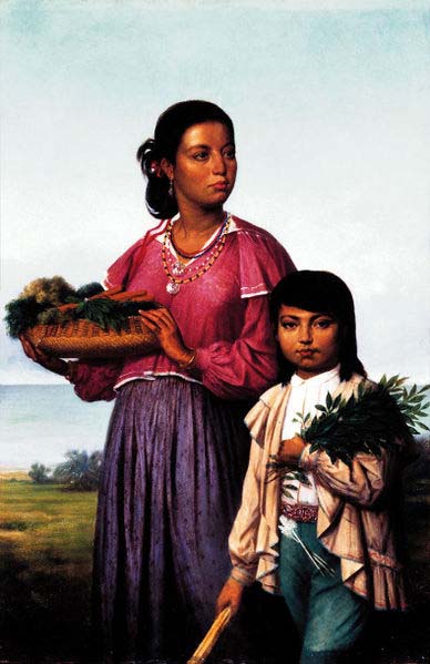 Portrait of Two Chitimacha Indians